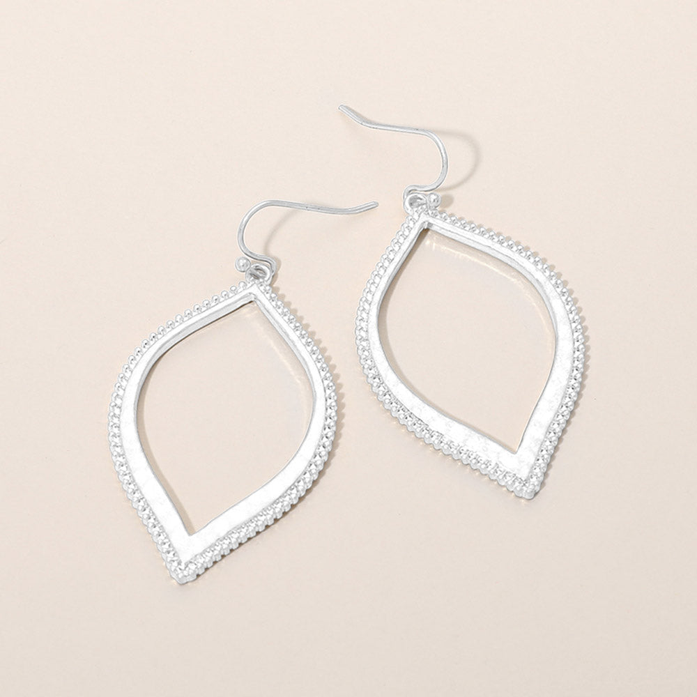 Textured Metal Open Frame Earrings