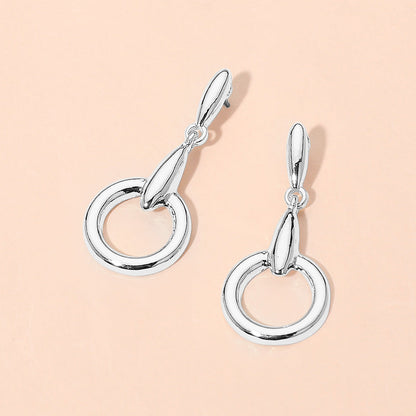 Modern Circle Drop Earrings