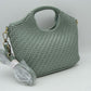 Woven Basket Weave Top-Handle Crossbody Bag and Handbag with Adjustable Strap