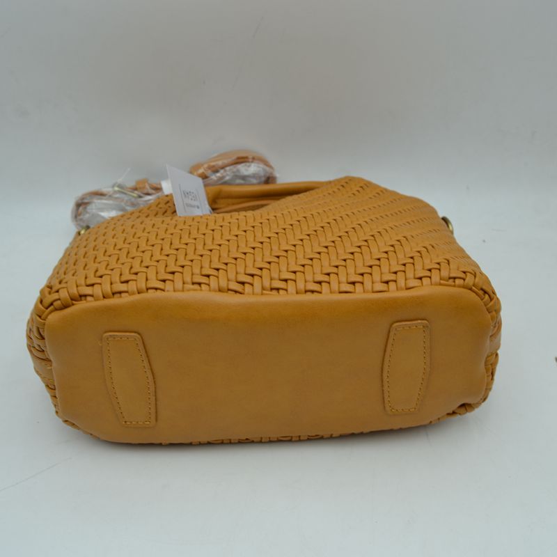 Woven Basket Weave Top-Handle Crossbody Bag and Handbag with Adjustable Strap