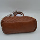 Woven Mini Tote Bag with Rounded Top Handles and Detachable Strap
