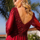 Nox Anabel MF100 Long Sequin Bodice 3/4 Sleeve A-line Gown