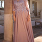 Nox Anabel MF100 Long Sequin Bodice 3/4 Sleeve A-line Gown