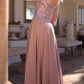 Nox Anabel MF100 Long Sequin Bodice 3/4 Sleeve A-line Gown