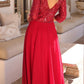 Nox Anabel MF103 Long Sequin Bodice 3/4 Sleeve A-line Gown