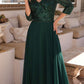Nox Anabel MF103 Long Sequin Bodice 3/4 Sleeve A-line Gown