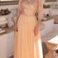 Nox Anabel MF103 Long Sequin Bodice 3/4 Sleeve A-line Gown