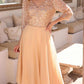 Nox Anabel MF104 Tea Length Sequin Bodice Short 3/4 Sleeve Dress