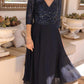 Nox Anabel MF104 Tea Length Sequin Bodice Short 3/4 Sleeve Dress
