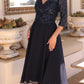 Nox Anabel MF104 Tea Length Sequin Bodice Short 3/4 Sleeve Dress