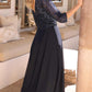 Nox Anabel MF104 Tea Length Sequin Bodice Short 3/4 Sleeve Dress