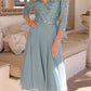 Nox Anabel MF104 Tea Length Sequin Bodice Short 3/4 Sleeve Dress