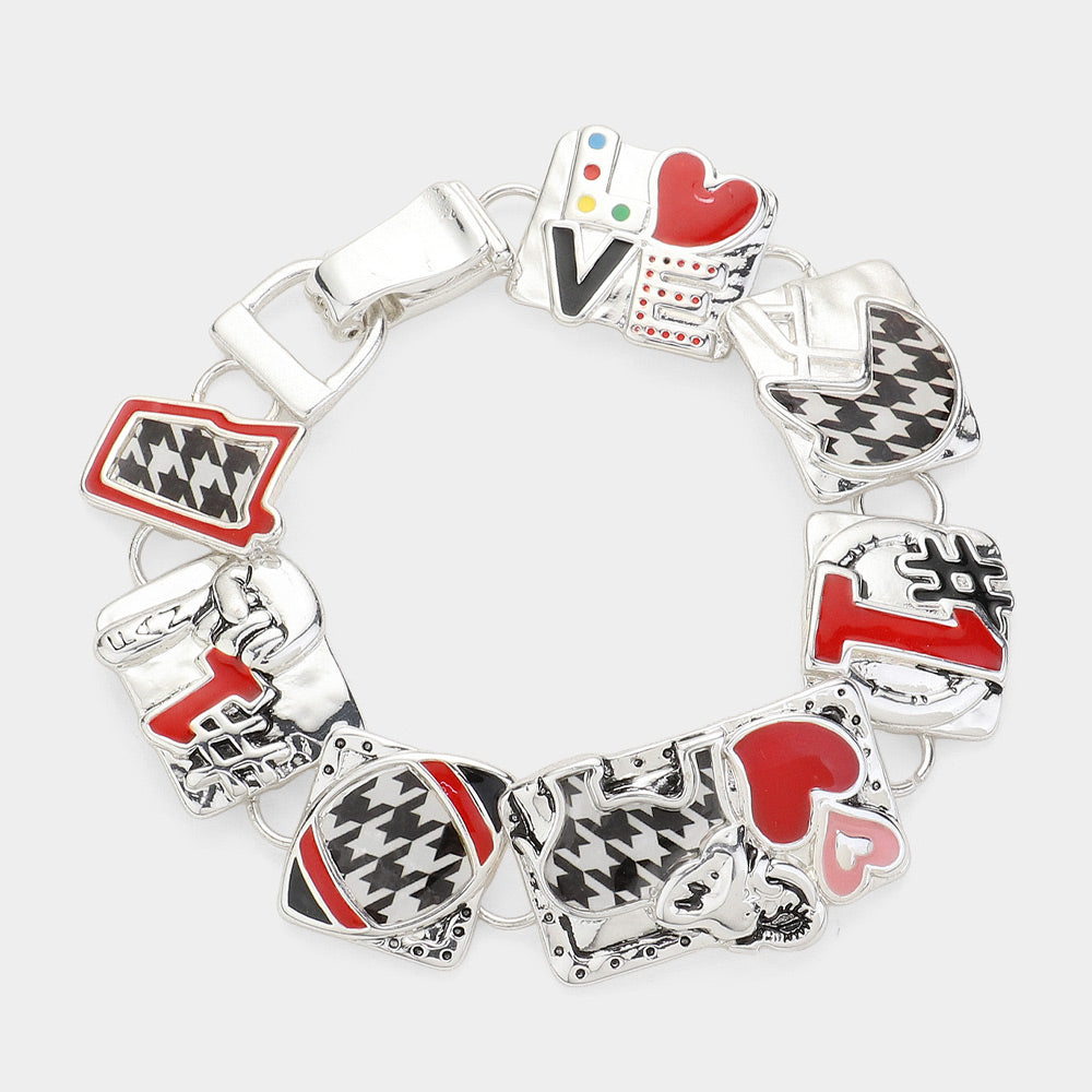 Pulsera magnética de metal esmaltada de corazón n.º 1