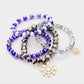 4PCS - Snowflake Crystal Bead Stretch Layered Bracelets