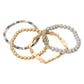 4PCS - Metal Faceted Beaded Stretch Multi Layered Bracelets
