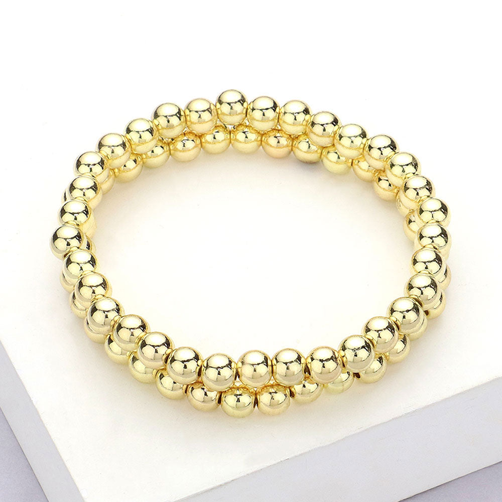 Stainless Steel Ball Stretch Multi Layered Bracelets