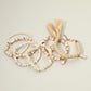 6PCS - Boho Turtle Beach Theme Charm Beaded Stretch Multi Layered Bracelets