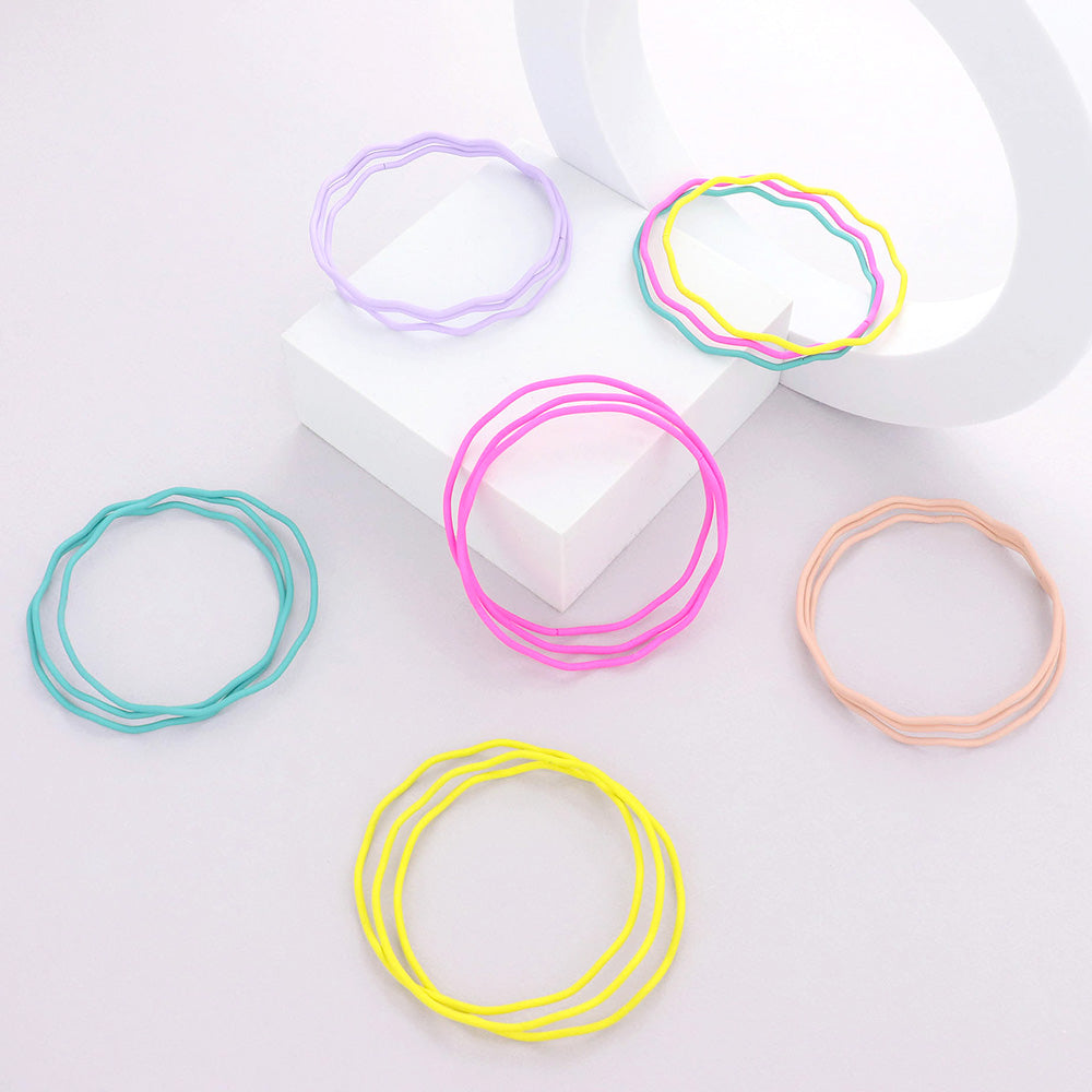 3PCS - Zigzag Chevron Wavy Bangle Bracelets