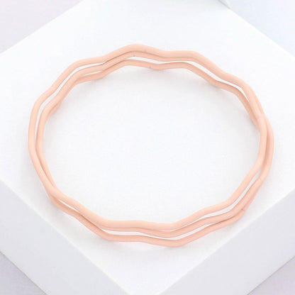 3PCS - Zigzag Chevron Wavy Bangle Bracelets