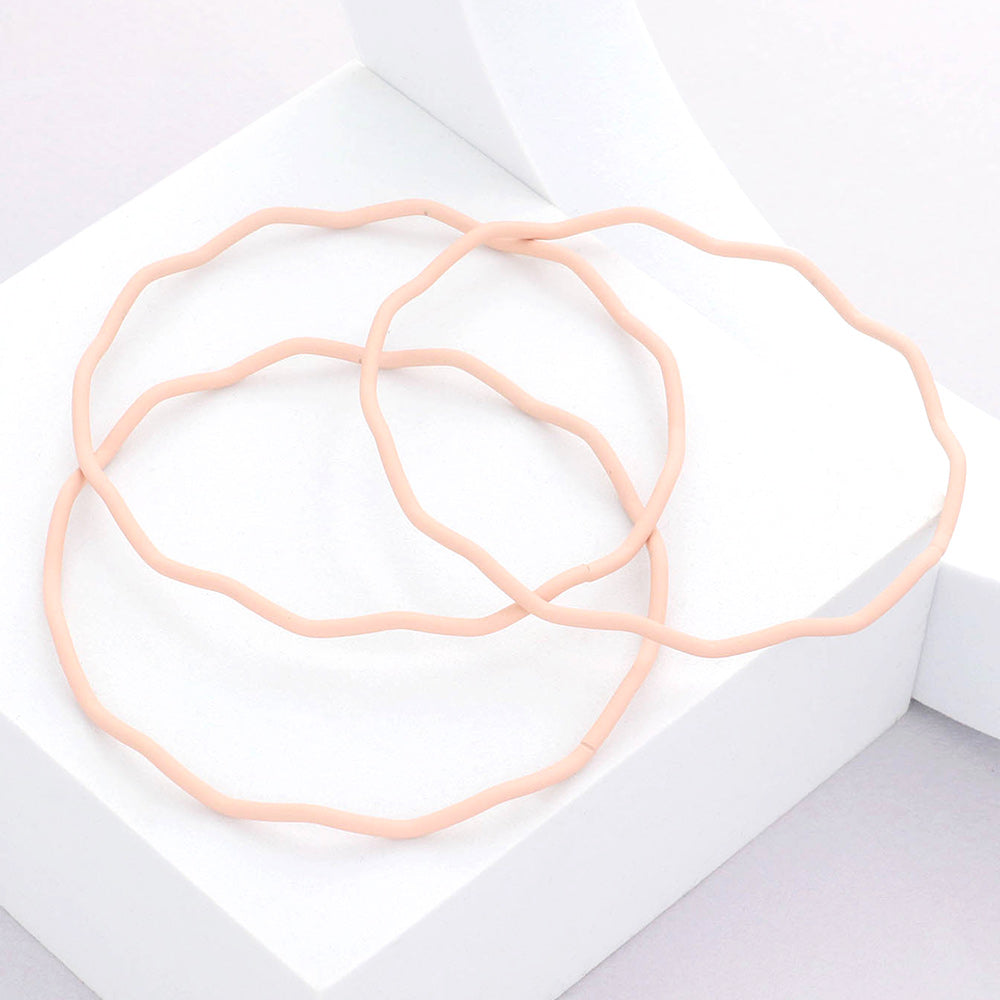 3PCS - Zigzag Chevron Wavy Bangle Bracelets