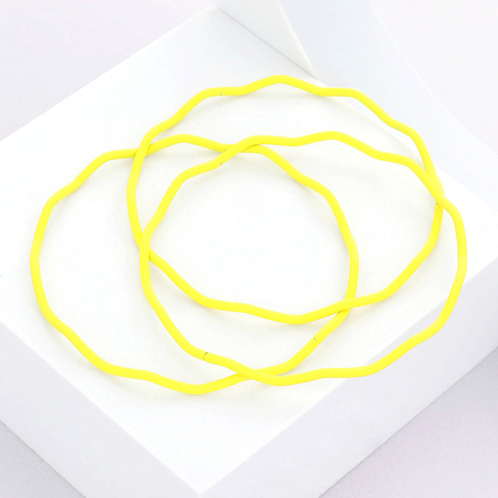 3PCS - Zigzag Chevron Wavy Bangle Bracelets