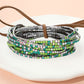 12PCS Ribbon Colorful Rhinestone Layered Stretch Bracelets