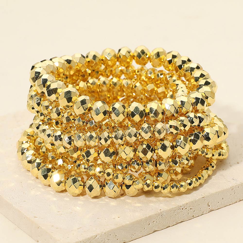 Faceted Beaded Stretch Multi Layered Bracelets