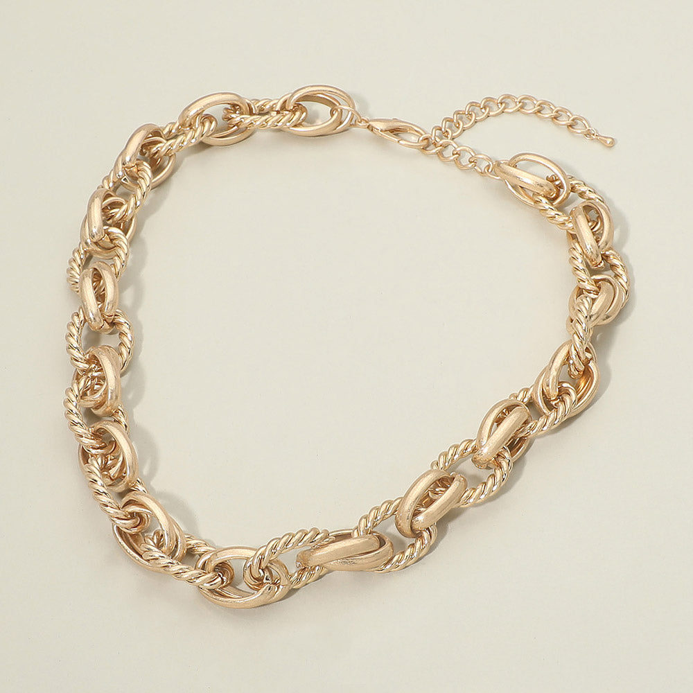 Modern Bold Statement Link Chain Necklace