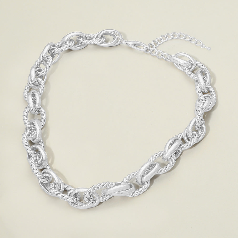 Modern Bold Statement Link Chain Necklace