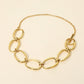 Stainless Steel Bold Oval Link Toggle Necklace