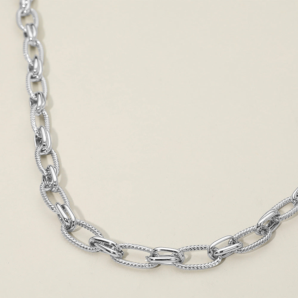 14K Gold Plated Rope Link Chunky Chain Necklace