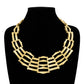 Bold Geometric Metal Bar Link Layered Necklace