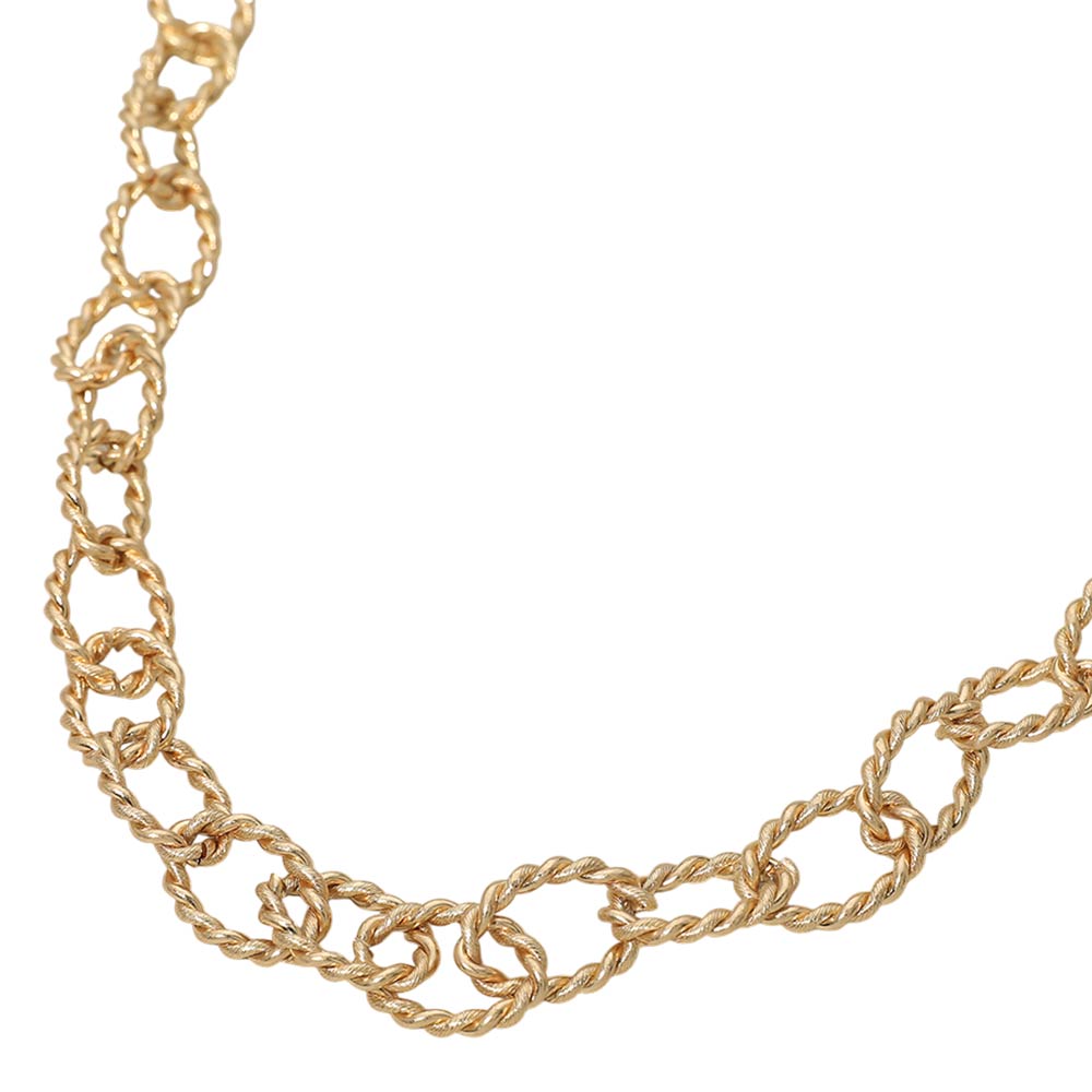 Twisted Metal Oval Link Chain Necklace