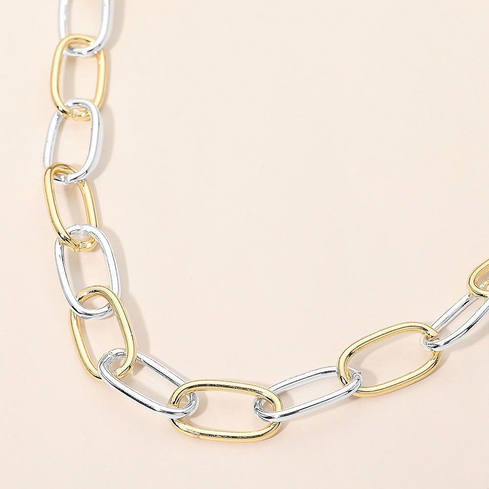Two Tone Link Chain Necklace