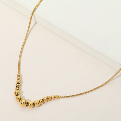 Stainless Steel Beaded Snake Chain Necklace