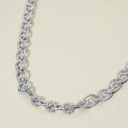 Bubble Floral Link Chain Necklace