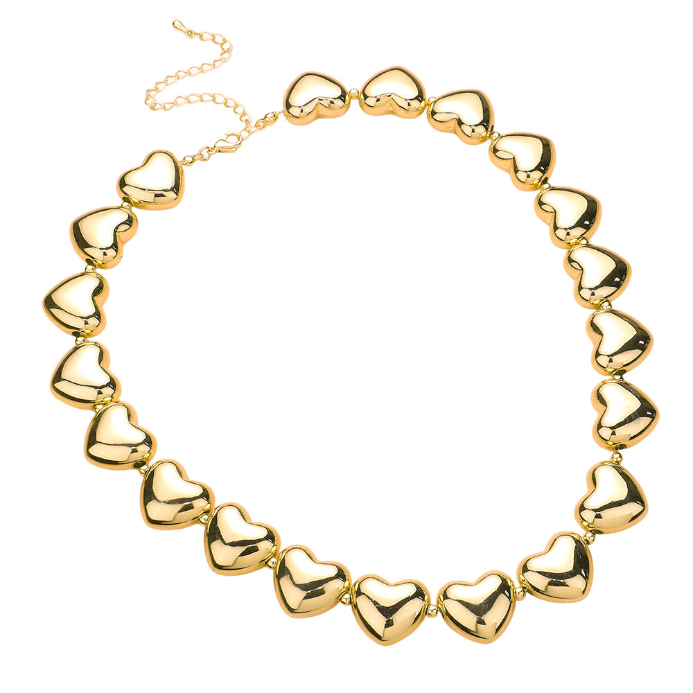 Metal Heart Link Necklace
