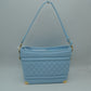 Quilted Diamond Pattern Shoulder Bag with Bottom Corner Accents