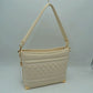 Quilted Diamond Pattern Shoulder Bag with Bottom Corner Accents