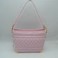 Quilted Diamond Pattern Shoulder Bag with Bottom Corner Accents