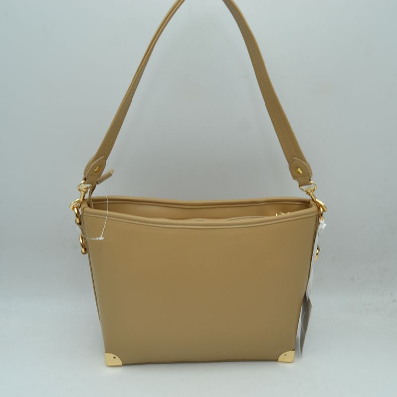 Quilted Diamond Pattern Shoulder Bag with Bottom Corner Accents