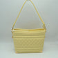 Quilted Diamond Pattern Shoulder Bag with Bottom Corner Accents