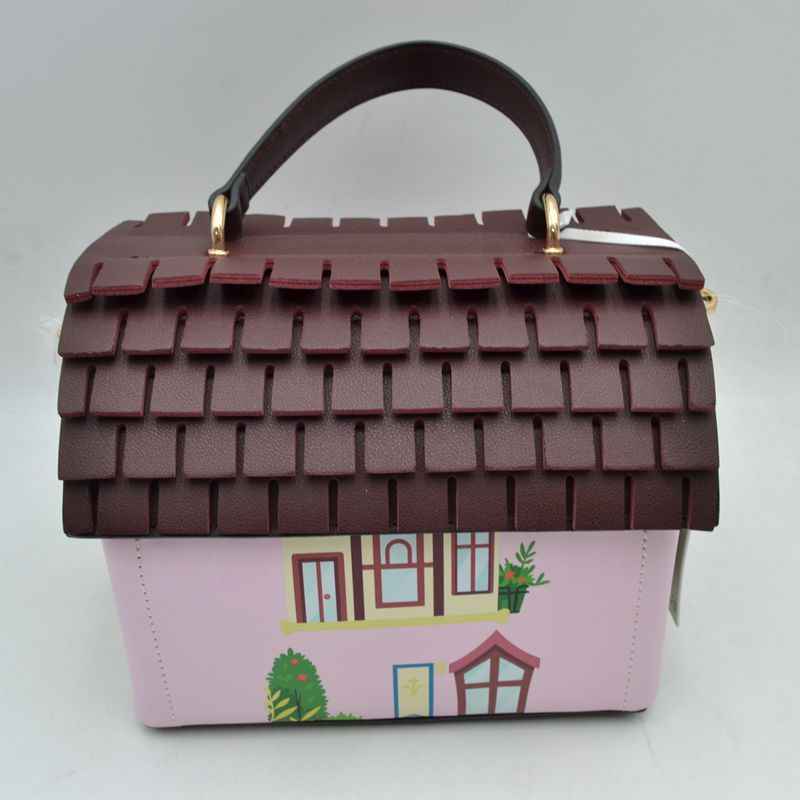 Whimsical House Shaped Top Handle Crossbody Handbag