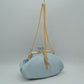 Ruched Kiss Lock Clutch Shoulder Bag with Detachable Gold Chain Strap