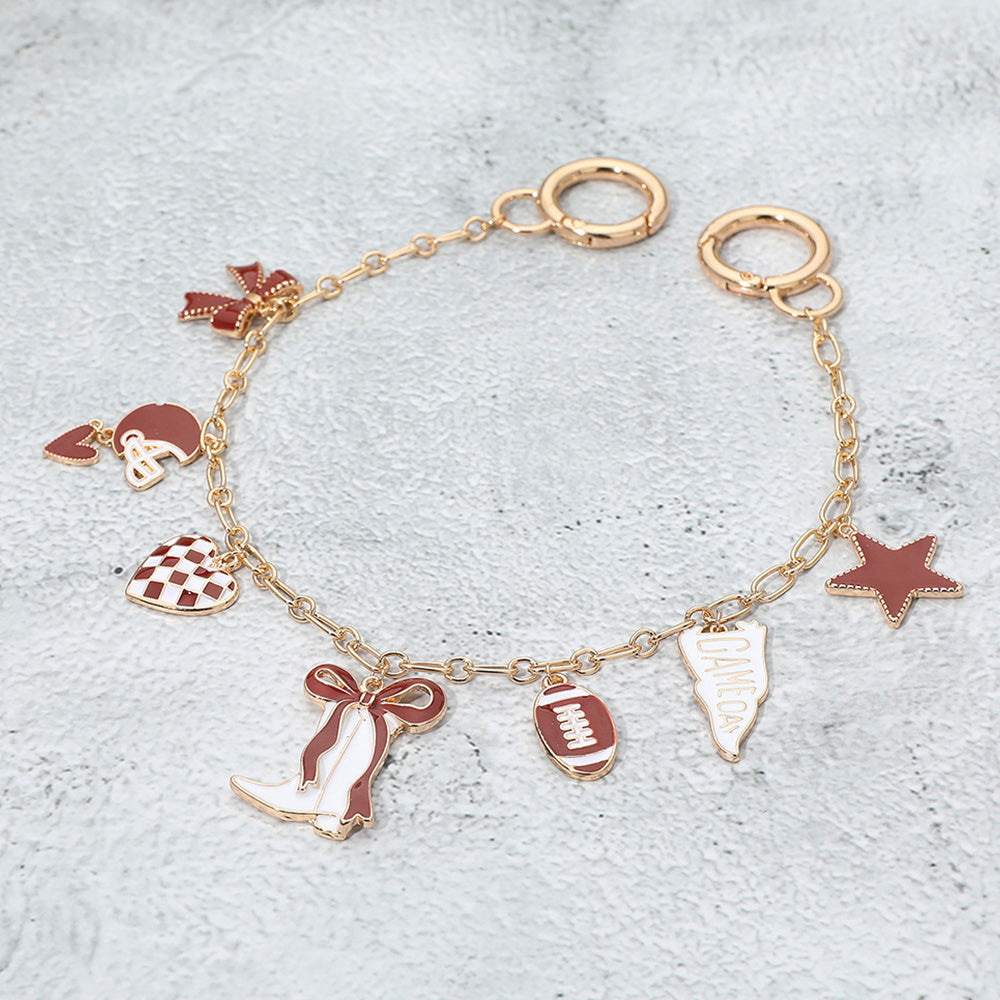 Western Theme Gameday Football Charm Station Bag Charm