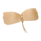 B Cup Backless Strapless Adhesive Lace-Up Push-Up Wing Bra