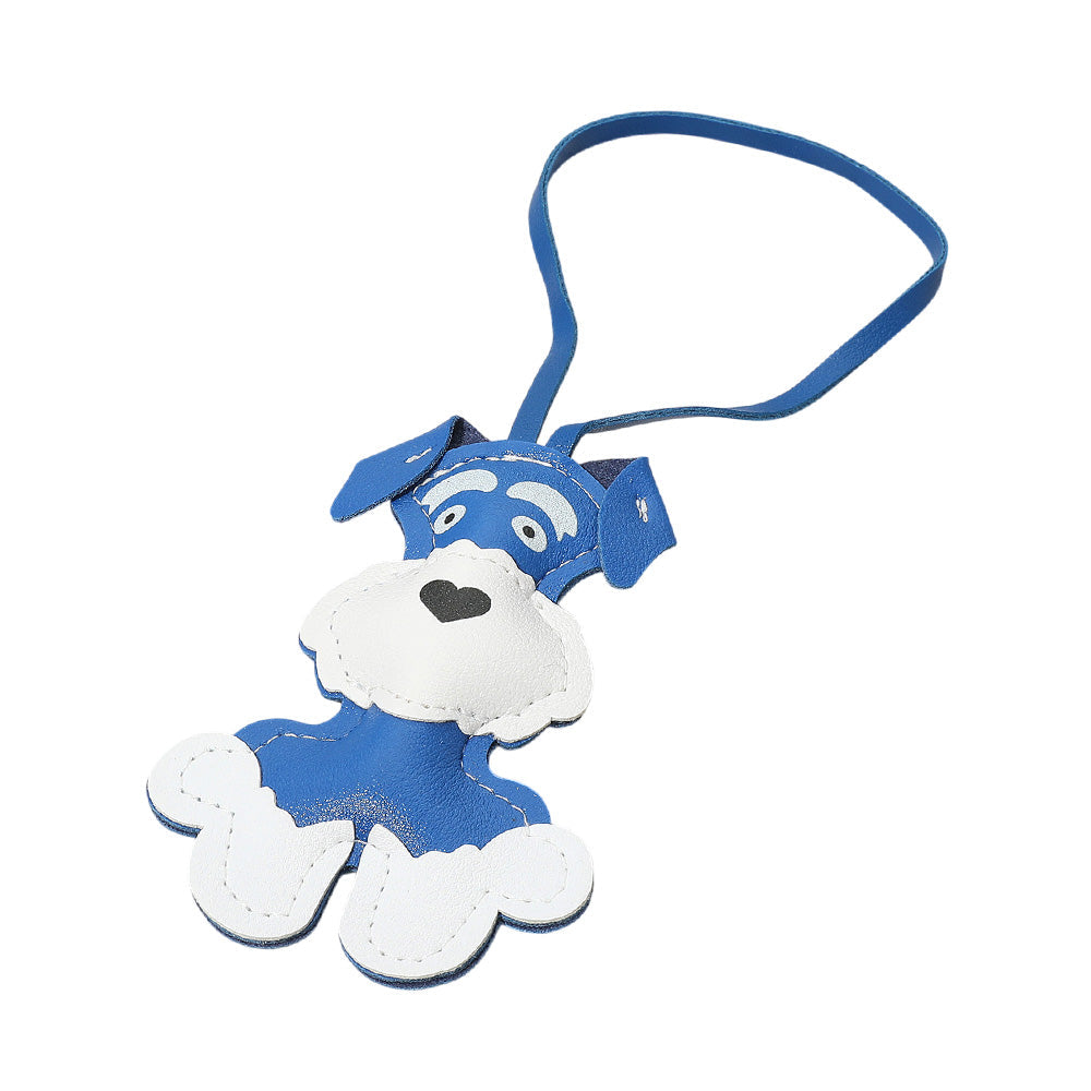 Faux Leather Adorable Dog Bag Charm
