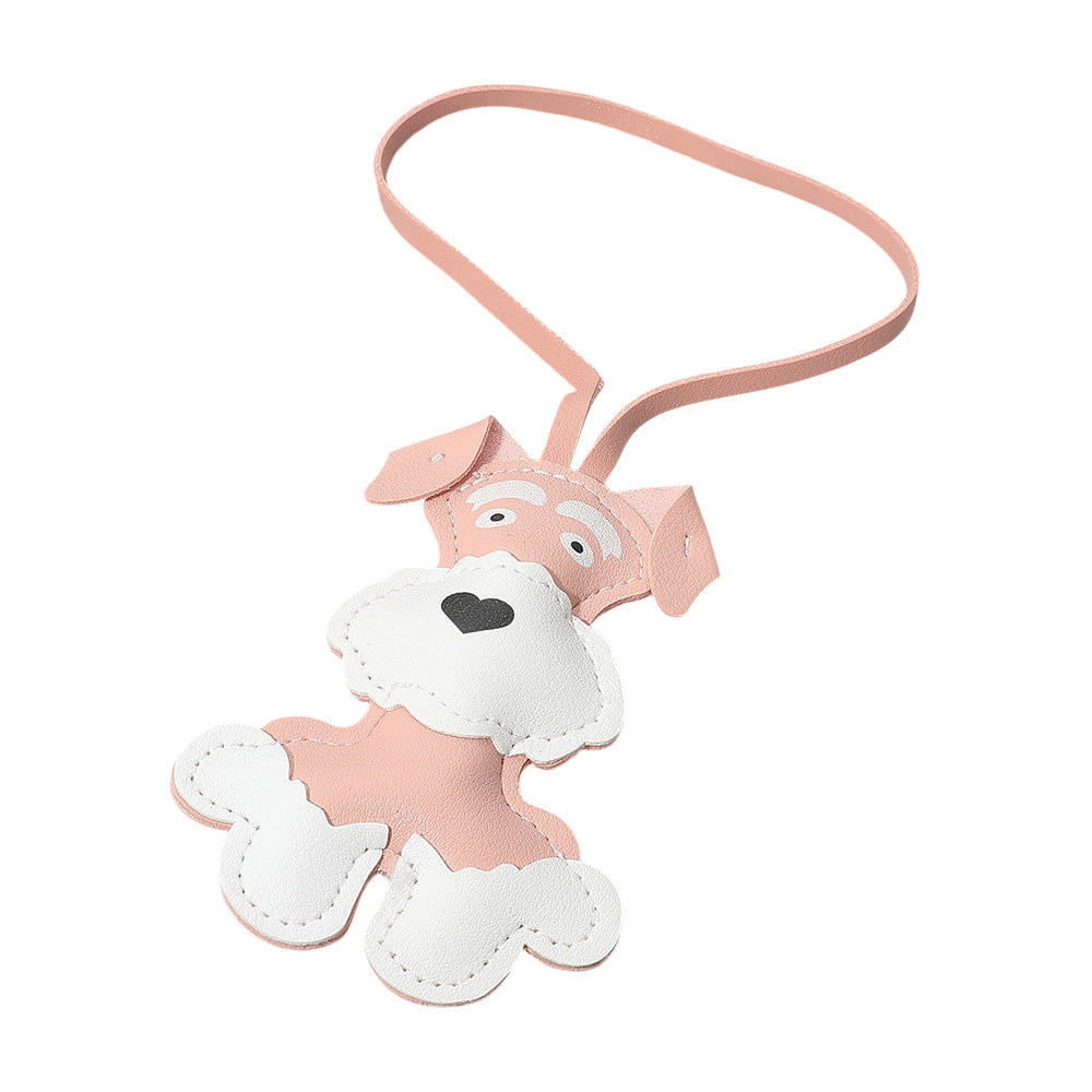Faux Leather Adorable Dog Bag Charm
