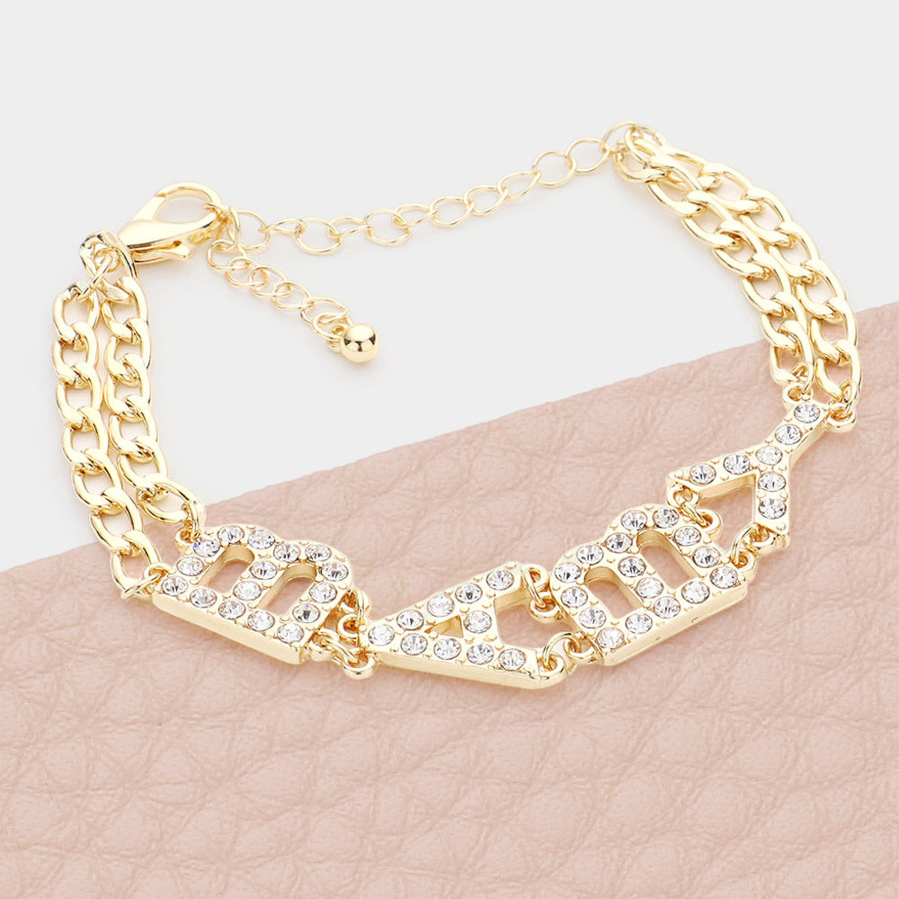 BABY Rhinestone Embellished Message Bracelet