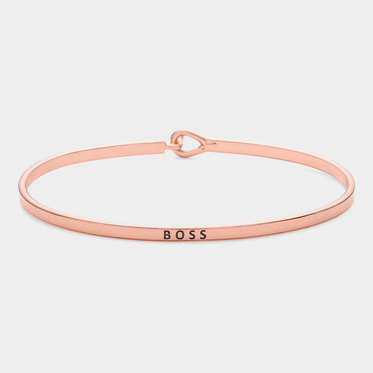 Pulsera "Boss" Fina de Latón con Gancho